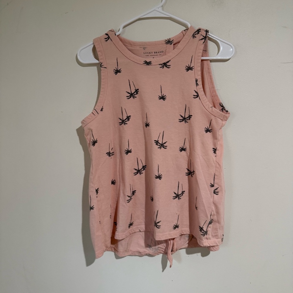 Lucky Brand Palm Tree open Back Blouse size Small